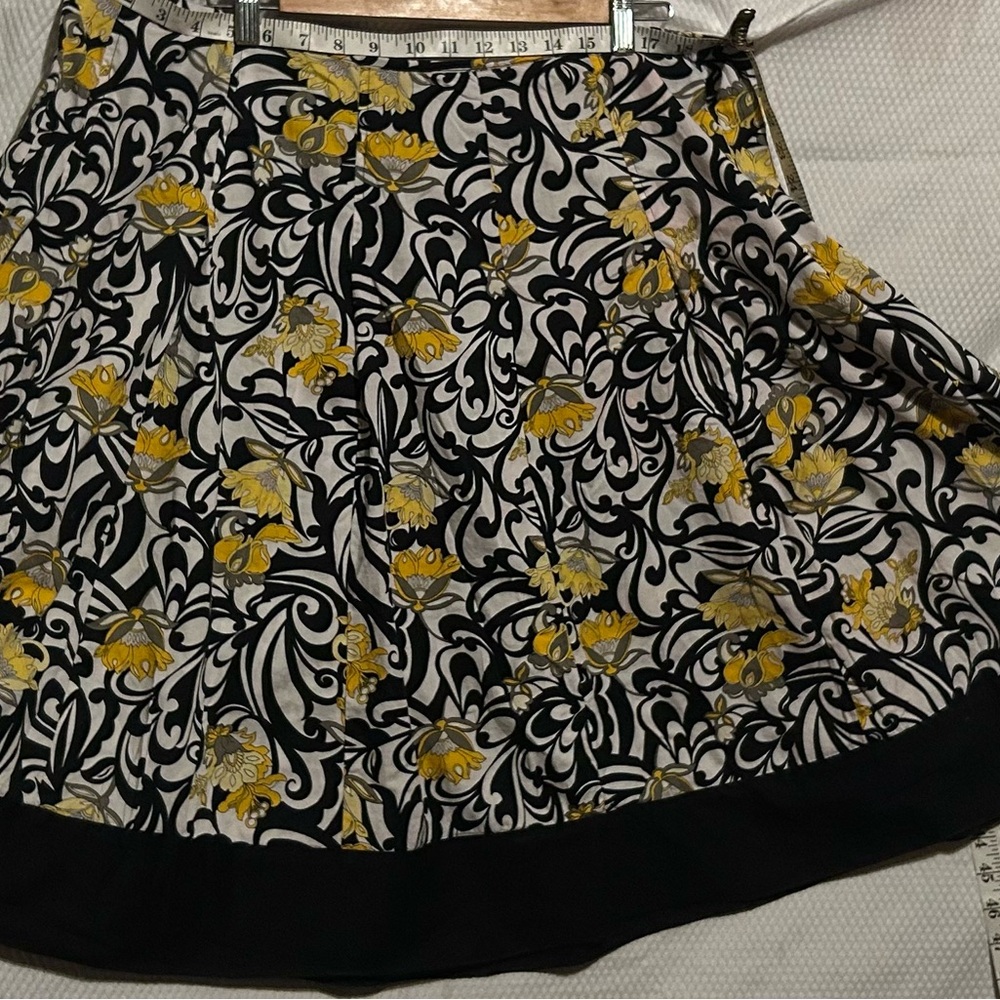 Floral Black and Yellow Women's Skirt